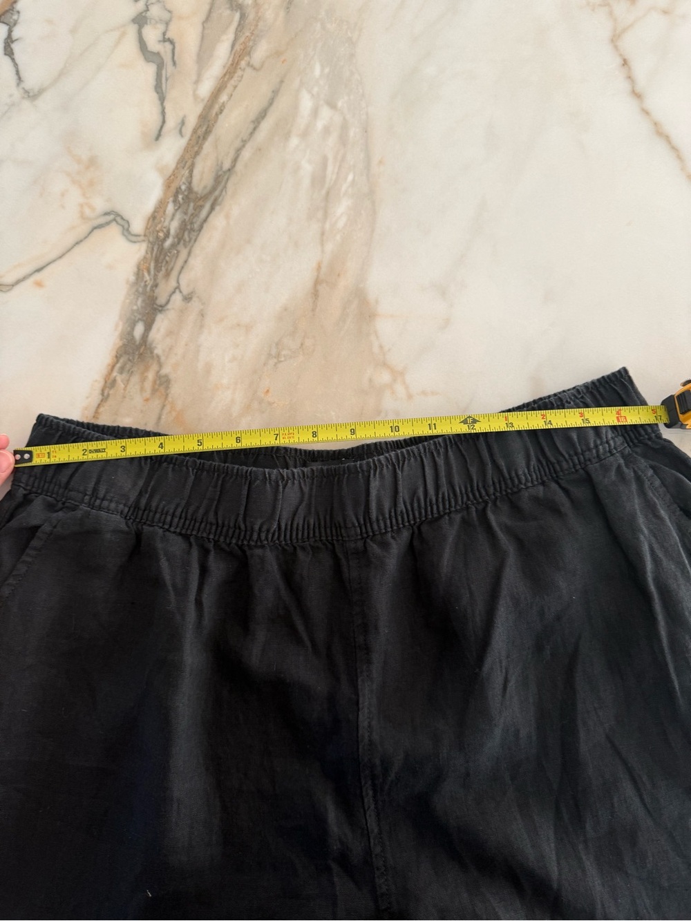 Tahari Black Wide-Leg Linen-Blend Pull-On Pants - Picture 5 of 8